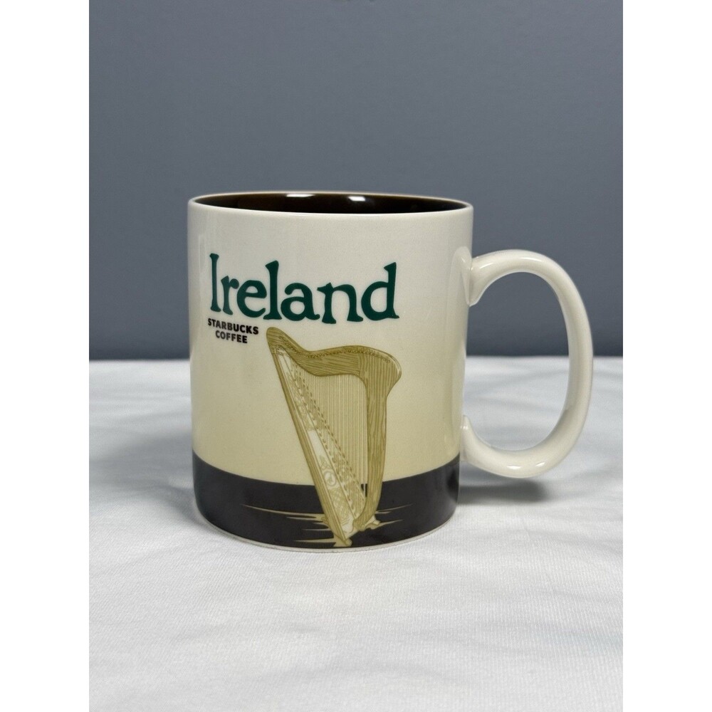 Starbucks Ireland Eire 2012 Global Icon Mug Harp Cliffs of Moher 16oz Coffee